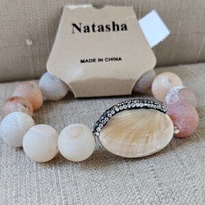 Natasha Bracelet Multi Color Real Stone Stretched Wrist Band Fashion Jewelry